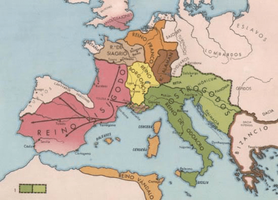 Mapa - Orígenes de Europa