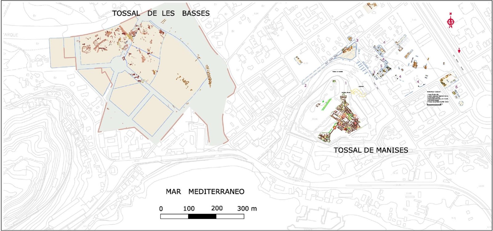LOCALIZACIÓN DEL TOSSAL DE LES BASSES, TOSSAL DE MANISES Y LA ZONA PERI-URBANA DE LA CIUDAD ROMANA DE LUCENTUM | Rosser 2014: Fig. 1