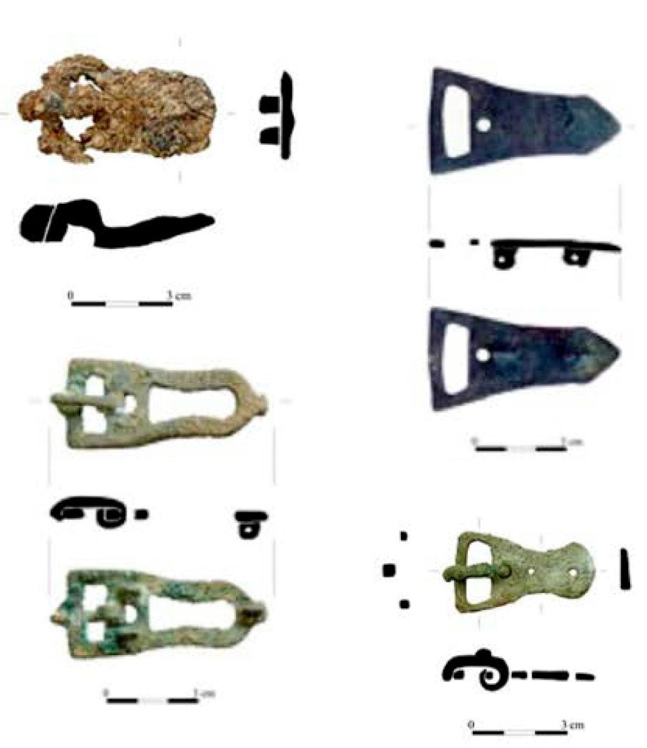 DEPÓSITO FUNERARIO. ELEMENTOS DE VESTIMENTA VISIGODOS | Rosser y Soler 2015: Fig. 21 (recortado)
